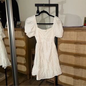 Billy J White Puff Sleeve Mini Dress